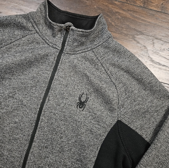 Spyder Full Zip Constant Knit Heathered Raglan Sleeve Jacket Size XL - Picture 3 of 14